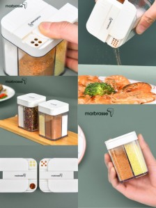 日本 Marbrasse 調味料分格罐 (一套2個)