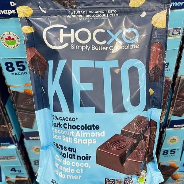 CHOCXO KETO 有機椰子杏仁海鹽黑朱古力 420g  (約30 小包，獨立包裝)