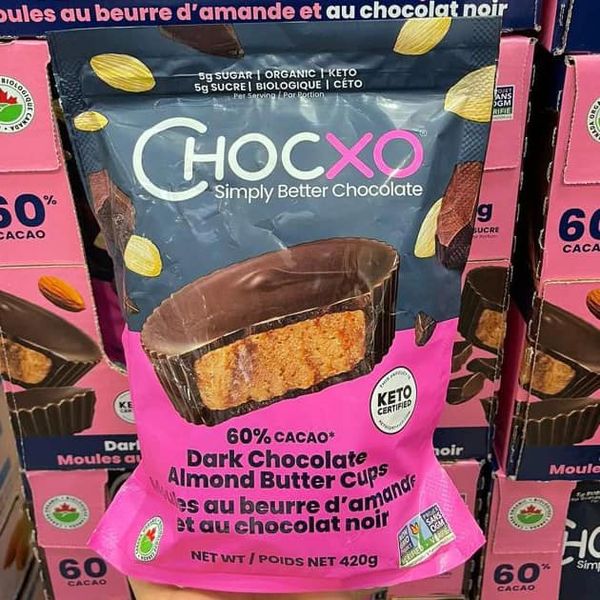 Chocxo Organic Dark Chocolate Almond Butter Cups, 420 g