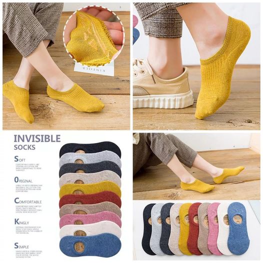 日系棉質透氣船襪 (一套10對)